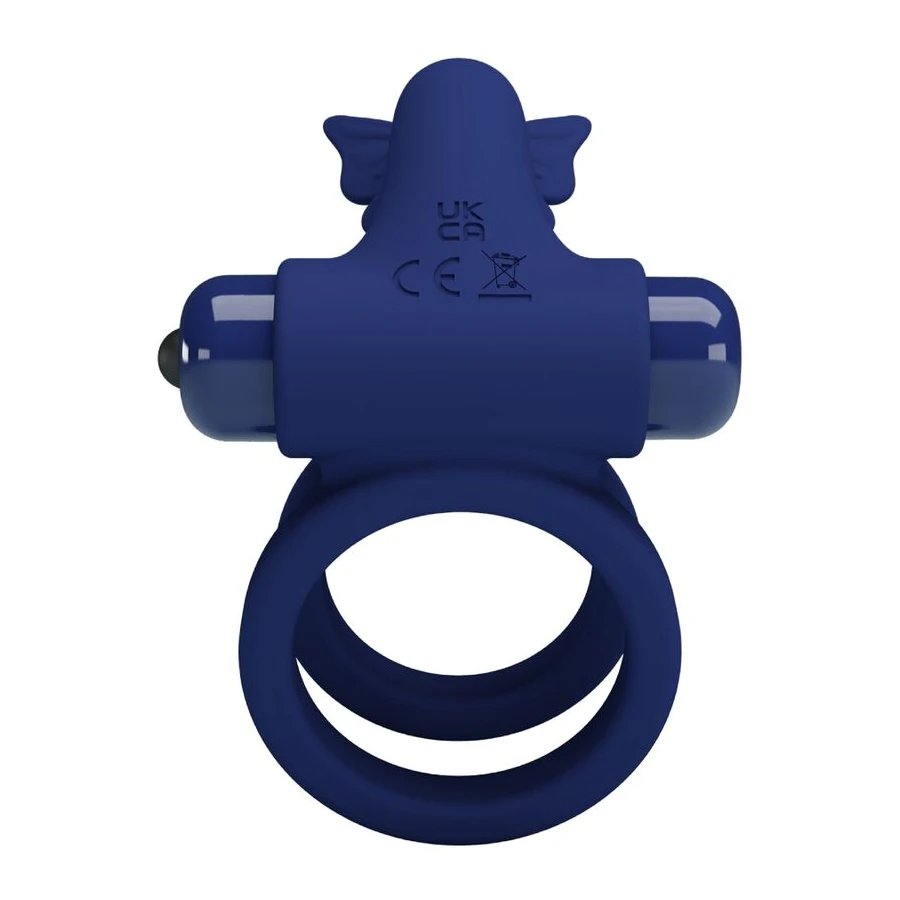 PRETTY LOVE - JAMELE DOPPELRING MIT VIBRATION  SCHMETTERLINGSTIMULATOR BLAU